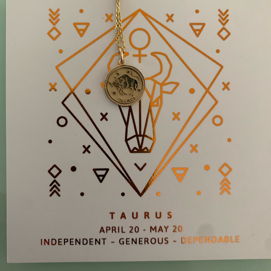 Solid 14k Gild Taurus Necklace